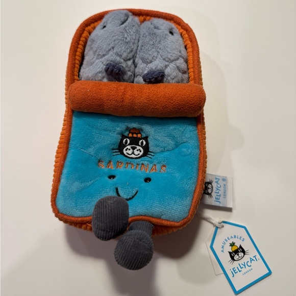 Jellycat Amuseables Sardine Tin Plush in Orange and Blue - Picture 2 of 4